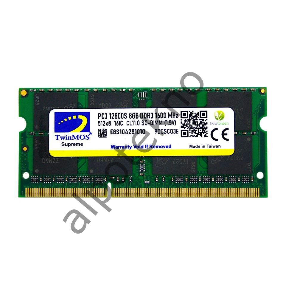 8GB TwinMOS DDR3 1600MHz (MDD38GB1600N) 1.5V Notebook Ram