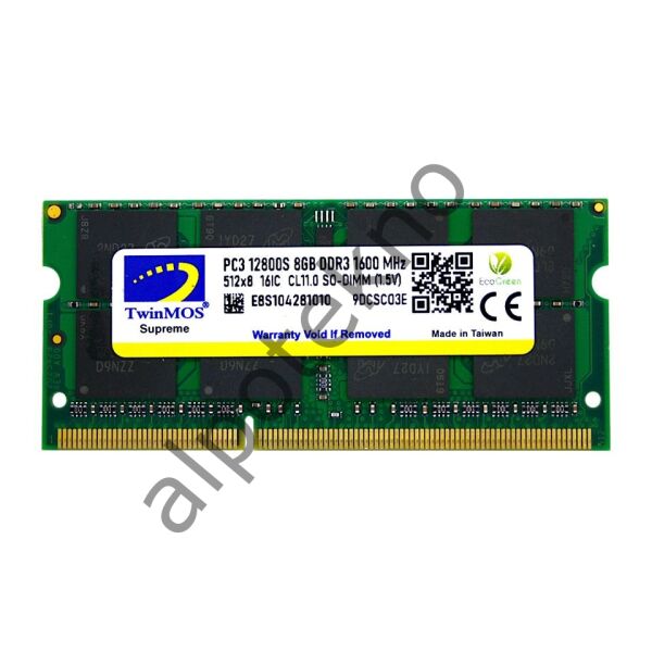 8GB TwinMOS DDR3 1600MHz (MDD38GB1600N) 1.5V Notebook Ram