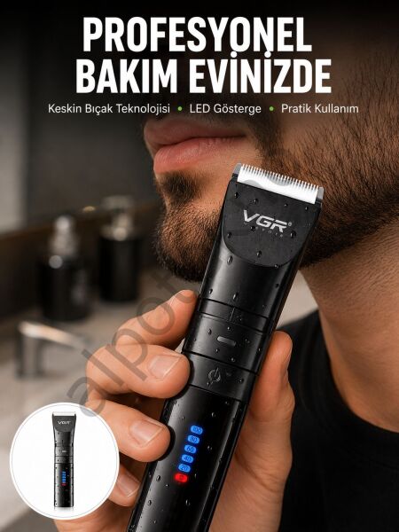 Şarjlı Tıraş Makinesi –Dijital Ekranlı, Hızlı Şarjlı, Profesyonel Kesim Seti Yeni Nesil