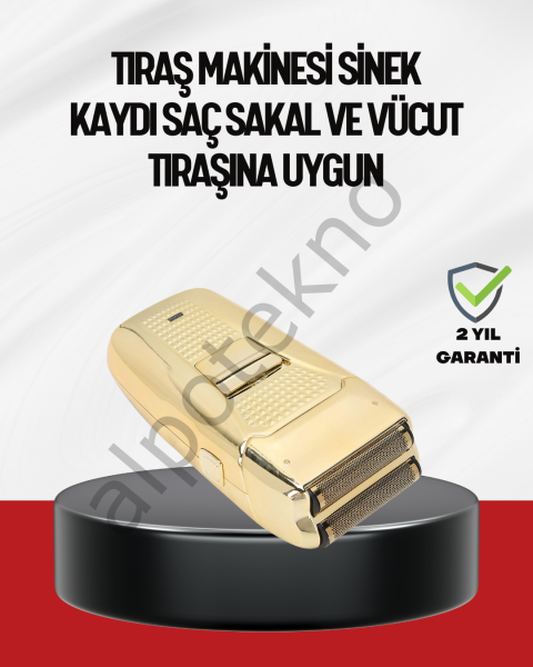 Altın Kaplama Kablolu Erkek Tıraş Makinesi Favori Aparatlı