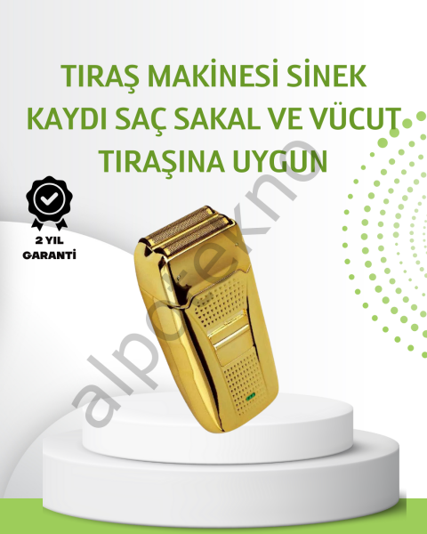 Çift Başlık ve Favori Şekillendirme Özellikli Altın Renk Tıraş Makinesi