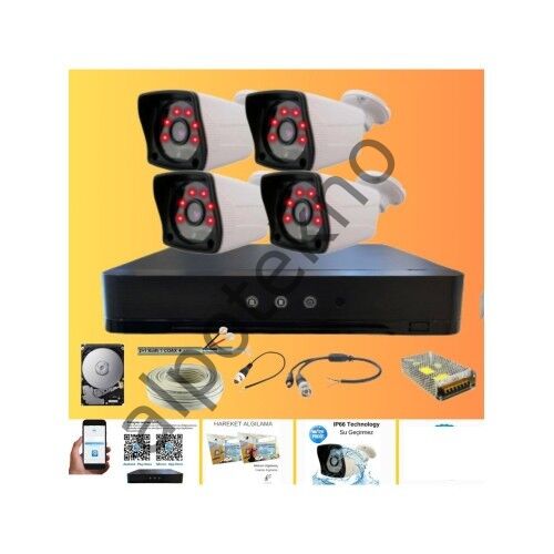 4 Kameralı Güvenlik Kamera Hazır Set 320 GB 7/24 HDD