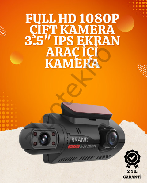 WiFi Destekli Araç Kamerası – 3 inç Ekran, 1080P Ön ve 720P İç Kamera