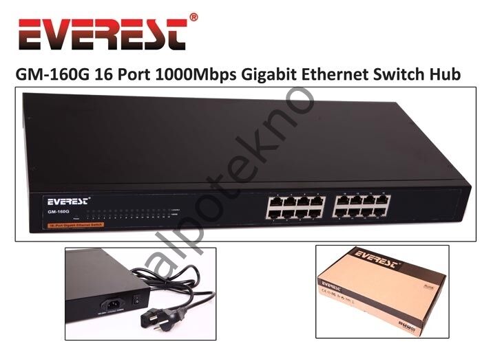 Everest GM-160G 16 Port 1000Mbps Gigabit Switch