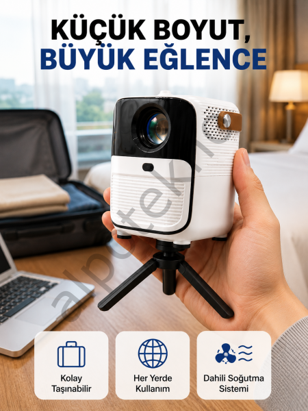 Ultra HD Çözünürlüklü Taşınabilir Projektör – 1920x1080 Piksel Görüntü Kalitesi Yeni Nesil