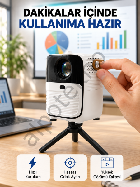 Ultra HD Çözünürlüklü Taşınabilir Projektör – 1920x1080 Piksel Görüntü Kalitesi Yeni Nesil