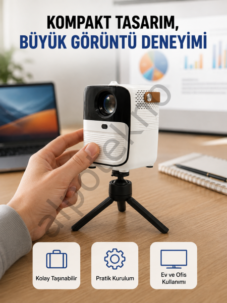 Android Sistemli Mini Projektör – Uygulama Destekli Akıllı Kullanım Yeni Nesil