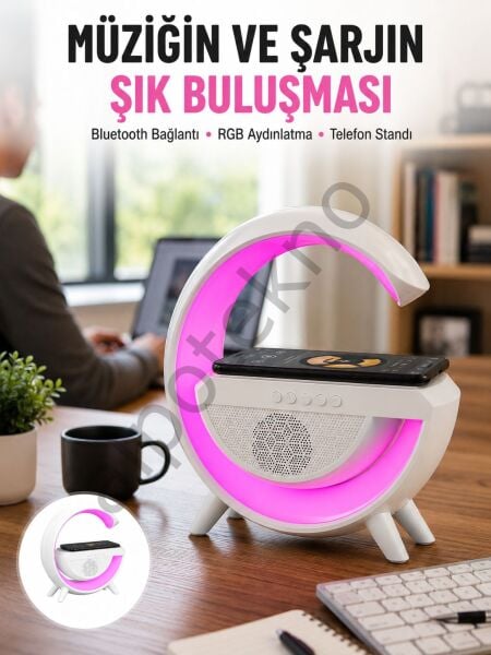 Yeni Nesil Bluetooth Hoparlör Speaker 5.0 Taşınabilir G Şeklinde Powerbankli Yeni Nesil