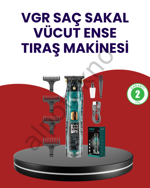 VGR V-695 Şarjlı Profesyonel Erkek Saç Sakal Tıraş Makinesi IPX7 Su Geçirmez
