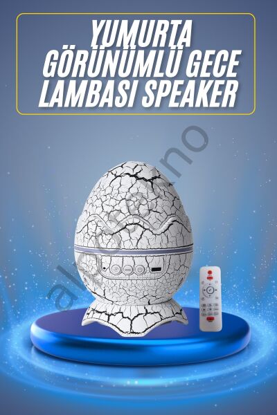 Bluetooth Hoparlör Dinozor Yumurtası Gece Masa Lambası Projektör