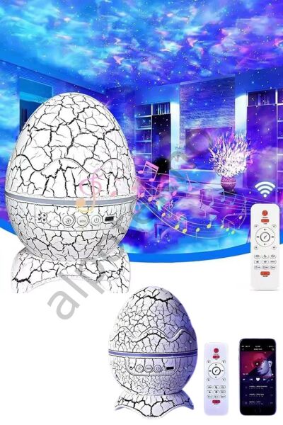 Bluetooth Hoparlör Dinozor Yumurtası Gece Masa Lambası Projektör