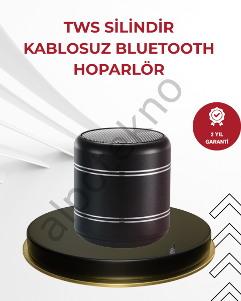 Kompakt Silindir Metal Bluetooth Hoparlör 400 mAh Uzun Pil TWS Destekli