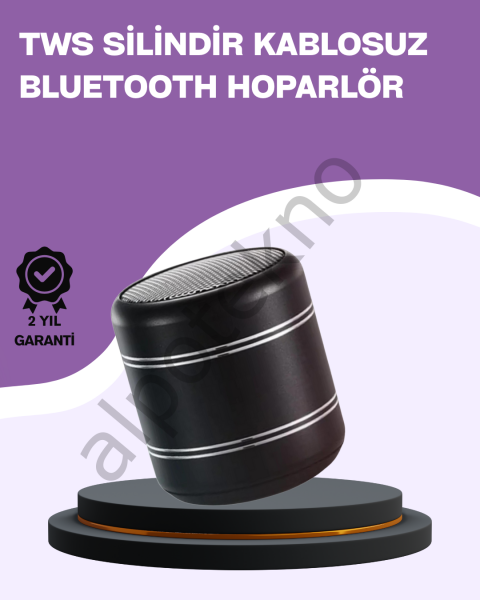 Silindir Tasarım Mini Bluetooth Hoparlör 10m Çekim Güçlü Bas ve Mikrofonlu