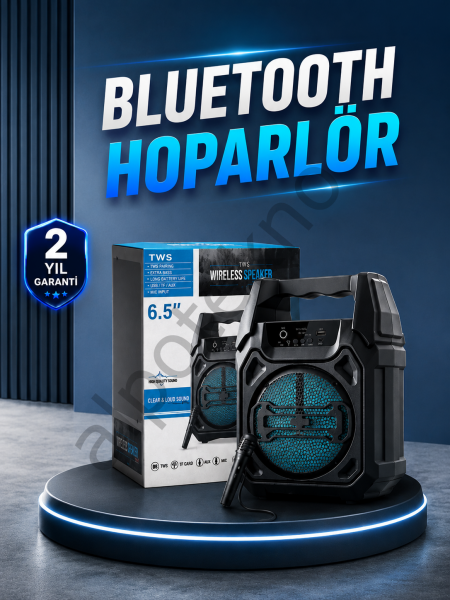 15W Güçlü Ses Çıkışlı Bluetooth Hoparlör FM Radyo ve Mikrofon Destekli