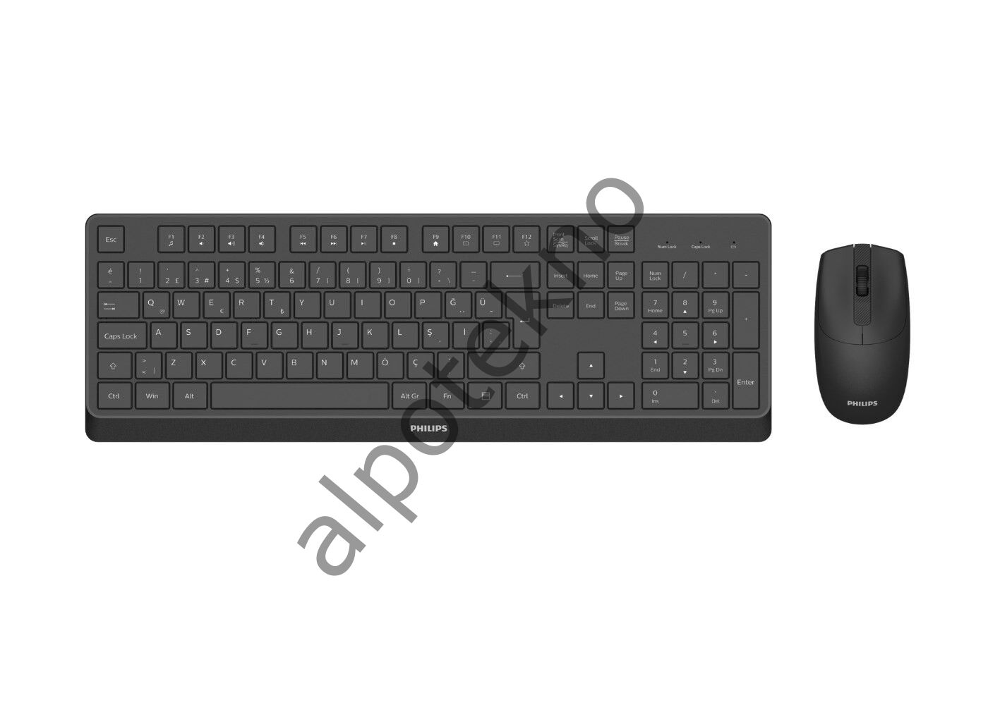 Philips SPT6368B Kablosuz Türkçe Q Klavye & Mouse Set Siyah