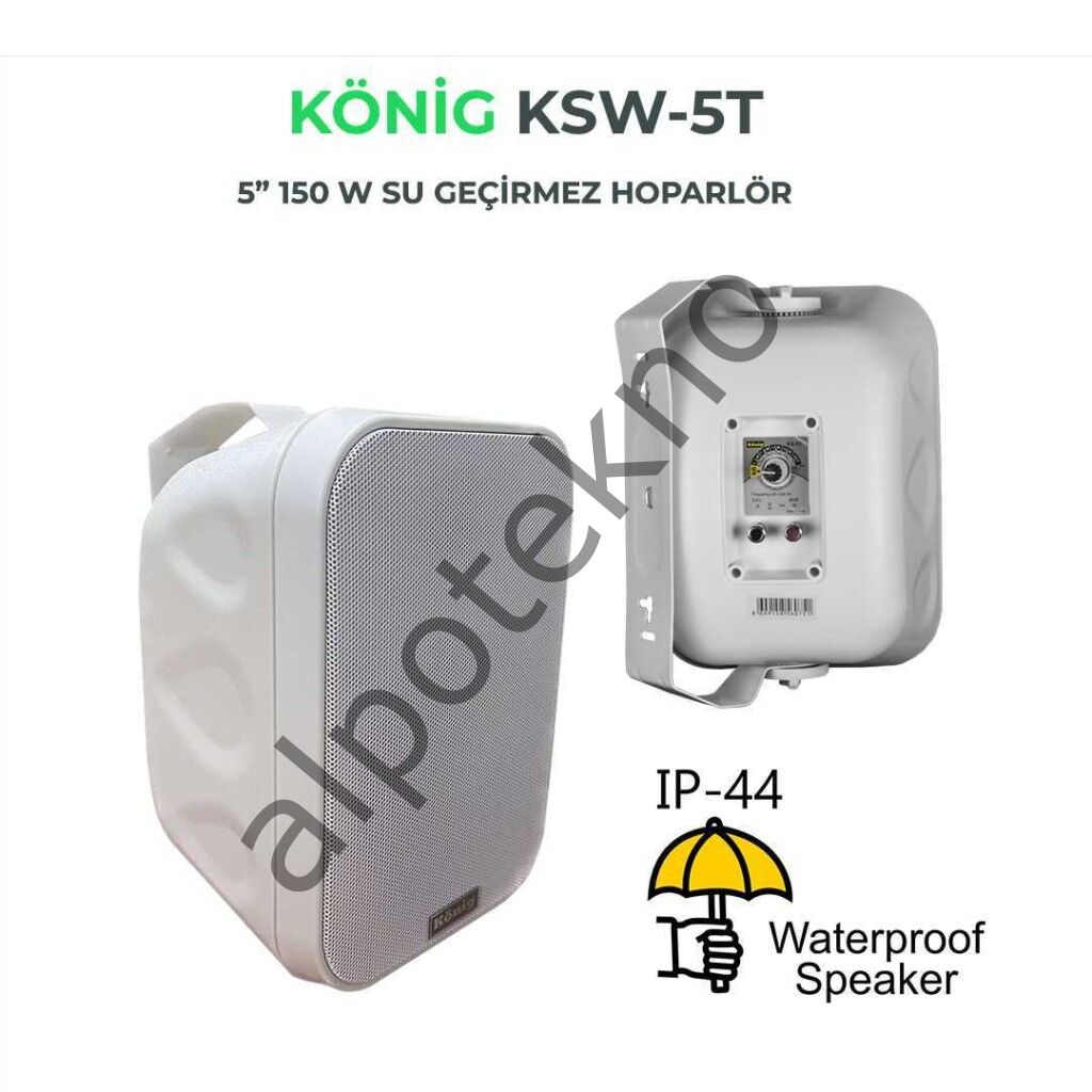 König KSW-5T 5'' 150W Beyaz Outdoor Hoparlör (Takım)