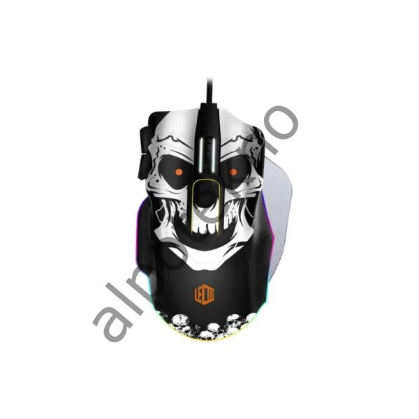 Lecoo MG1102 Kablolu RGB 8200DPI 10 Makro Tuşlu Kuru Kafa Desenl Mouse&Mousepad