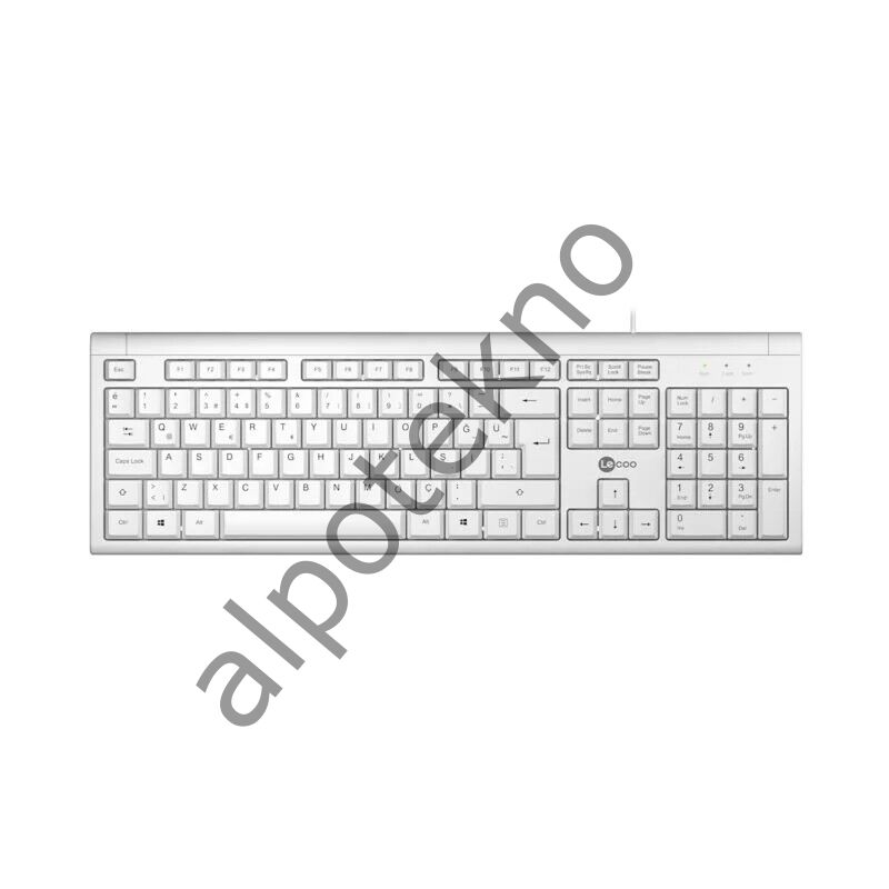Lenovo Lecoo KB101 USB Kablolu Türkçe Q Klavye Beyaz