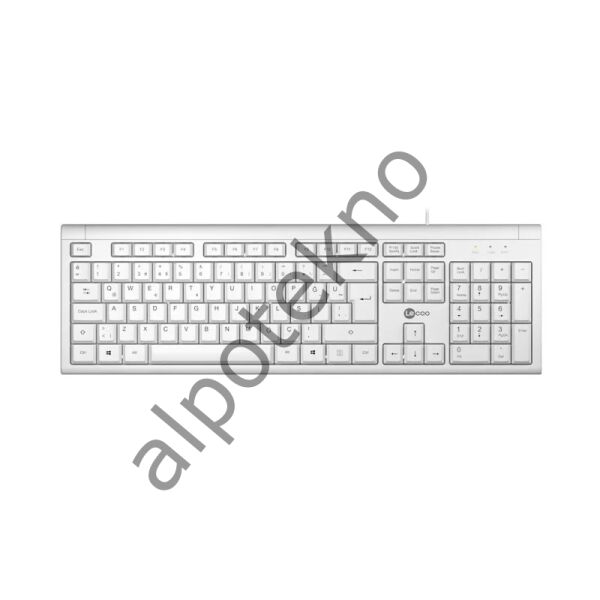 Lenovo Lecoo KB101 USB Kablolu Türkçe Q Klavye Beyaz