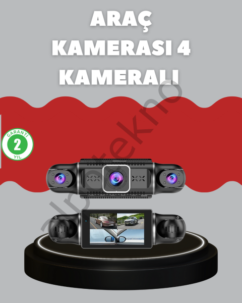 4 Kameralı Araç Kayıt Cihazı Full HD Park İzleme Gece Görüş