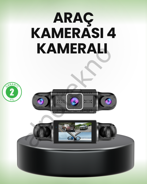GPS’li 4 Kameralı Araç İç Dış Kayıt Sistemi 1080P WiFi Destekli