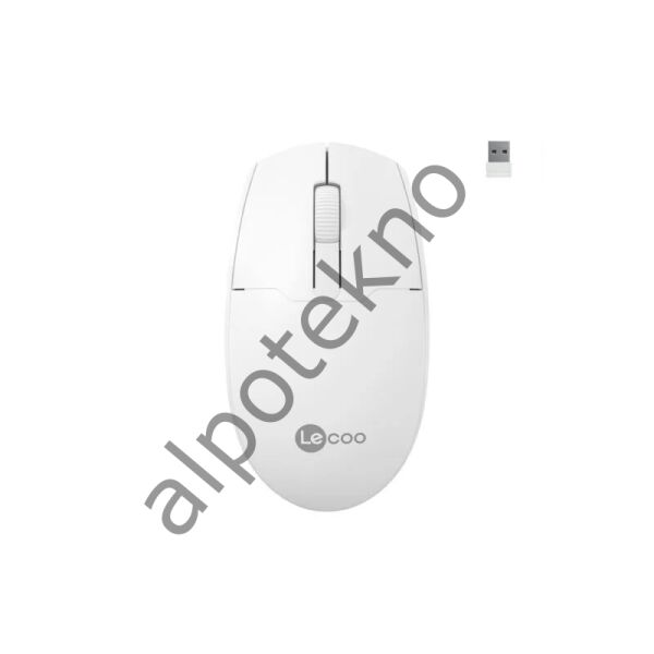 Lenovo Lecoo WS204 Kablosuz 1200DPI 3 Tuşlu Optik Mouse Beyaz