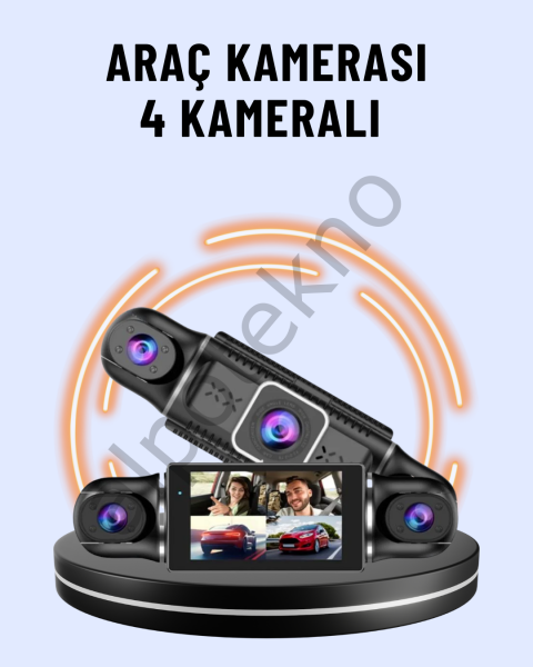 170° Geniş Açı 4 Kameralı Araç Kamerası Hareket Algılamalı