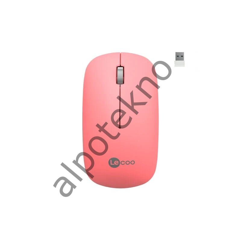 Lenovo Lecoo WS214 Kablosuz 1200DPI 3 Tuşlu Optik Mouse Pembe
