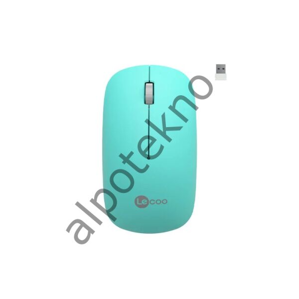 Lenovo Lecoo WS214 Kablosuz 1200DPI 3 Tuşlu Optik Mouse Turkuaz